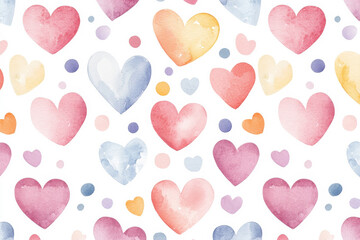 Colorful watercolor hearts on a white background, perfect for love-themed designs. isolated on white background.