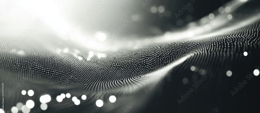 Leinwandbilder Abstract Soft Focus Big Data Visualization with Flowing Wave Patterns and Empty Space for Text Use in Technology and Digital Media Contexts