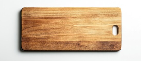 Wooden cutting board on white background suitable for culinary presentations and kitchen decor stock image high quality professional photography