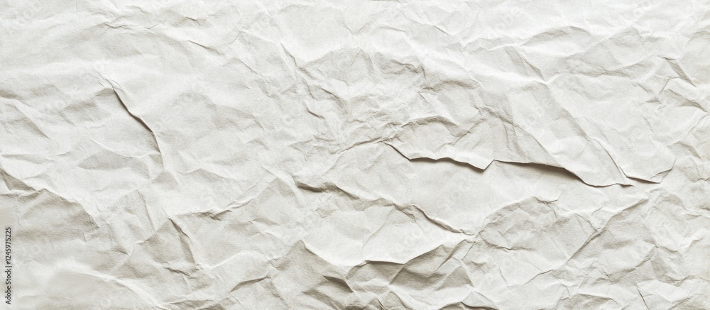 Aufkleber Crumpled white paper texture for backgrounds and creative design projects showcasing light abstract patterns.