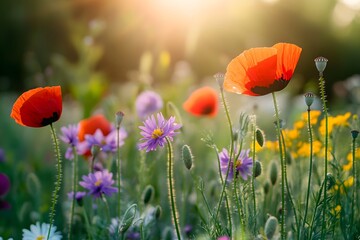 Fototapeta premium Vibrant Wildflower Meadow