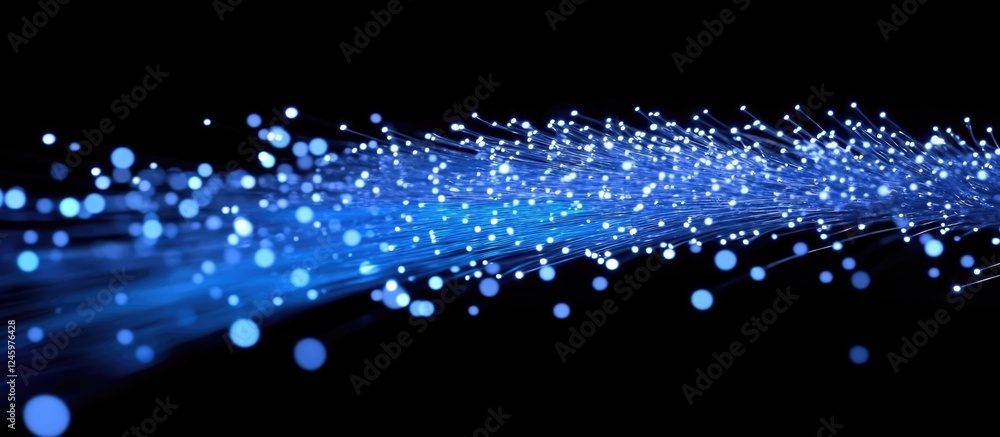 Poster fiber optic light trails with dynamic effects and space for text on a dark background showcasing abs