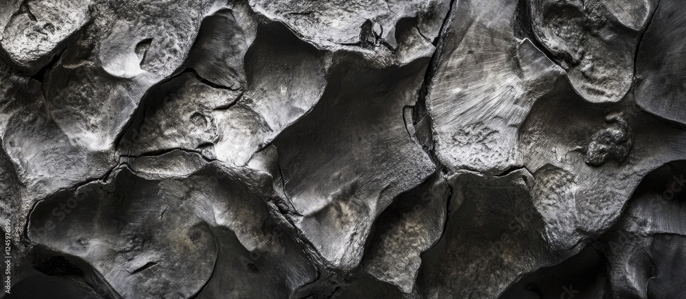 Poster textured surface of charcoal showcasing intricate details and patterns in dark tones for artistic an