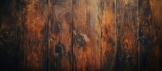 Obraz premium Textured close-up of an aged wooden surface showcasing natural grains and knots in warm tones ideal for rustic backgrounds and designs