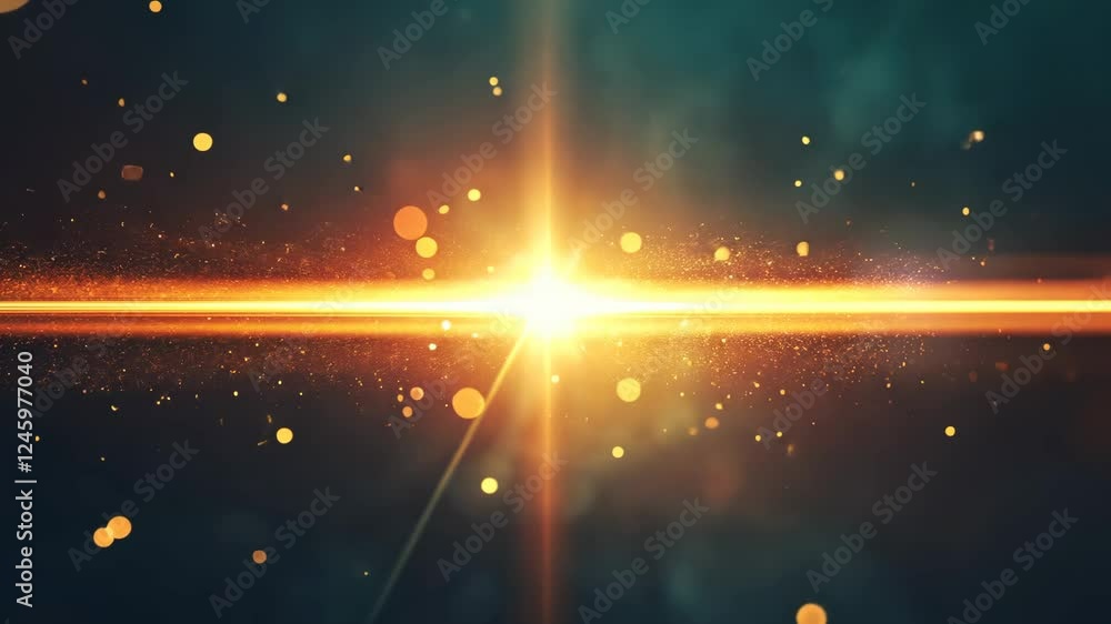 Poster brilliant light beam burst transitions with glowing particles and dynamic effects