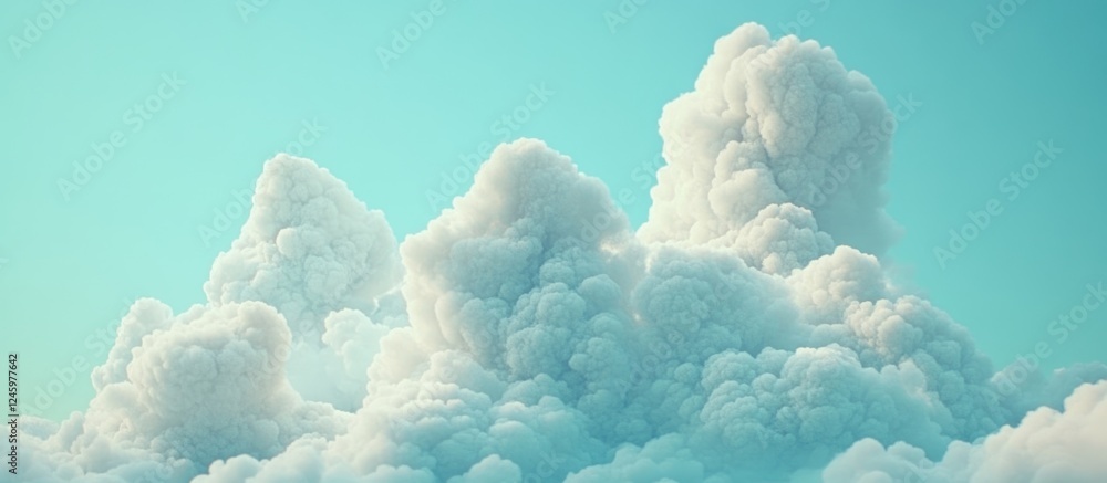Aufkleber cumulus clouds under a bright blue sky showcasing soft textures and clear atmospheric patterns