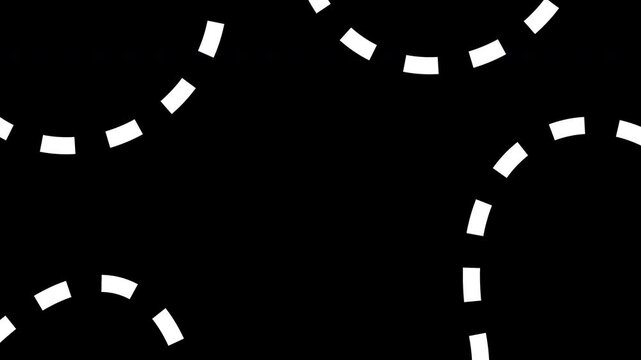 Dashes line on black background 4k animation video