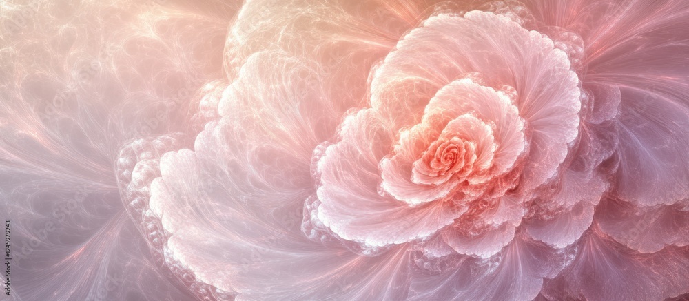 Aufkleber crystal rose-colored abstract background with intricate floral textures and soft gradients for creat