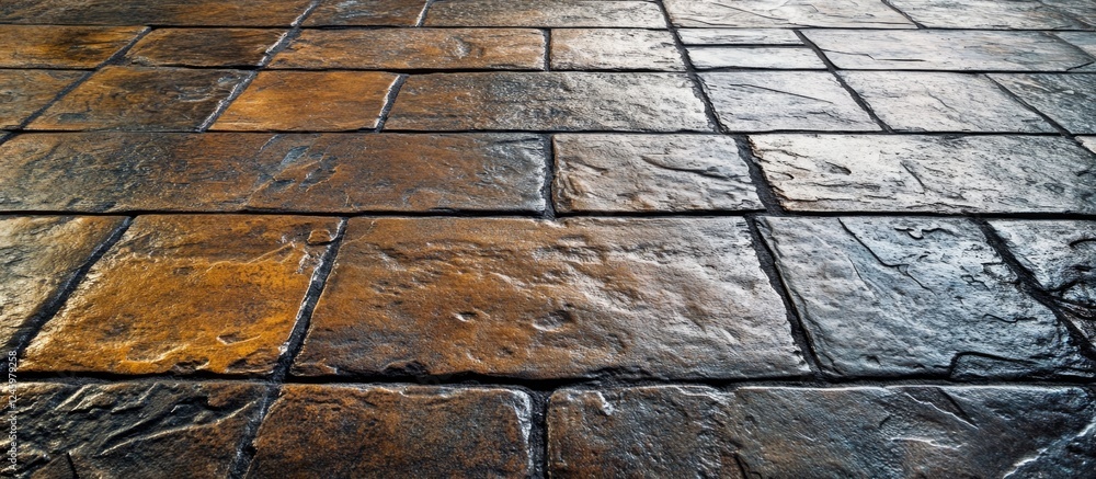 Poster Textured concrete floor background with varied tones and patterns showcasing an abstract and industrial aesthetic.