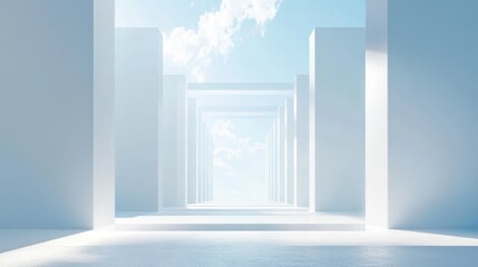 Obraz premium Digital Concept of Infinite Pathway with Empty Space for Text Representation of Business Alignment and Strategy in Data Management