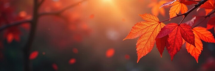 Autumnal foliage on Chinese rose leaves changing colors, autumn leaves, season, nature