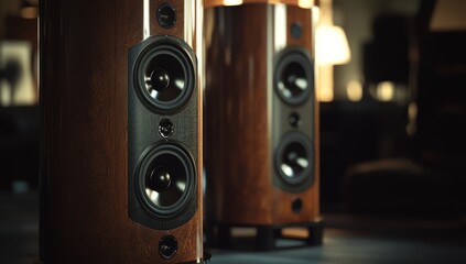 Close-up of sub woofers audio music bass speakers background wallpaper	
