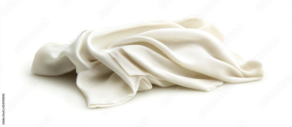 Poster elegant white fabric napkin draped artfully on a bright background for table setting and cloth desig