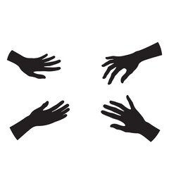 Fototapeta premium hands reaching for something vector, hands reaching for something, hands reaching for something, hands vector illustration