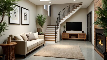 Cozy Modern Living Space with Natural Light