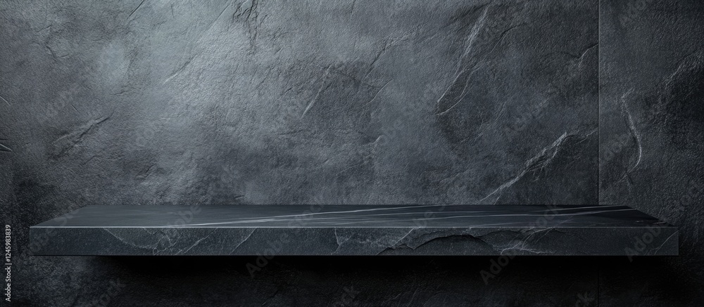 Poster black stone tray on a minimalist fireplace shelf offering ample space for custom text or decorative 