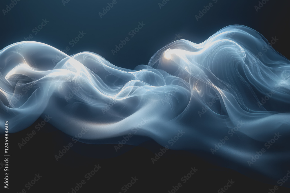 Poster colorful abstract smoke background with flowing patterns in shades of blue pink and purple creating 