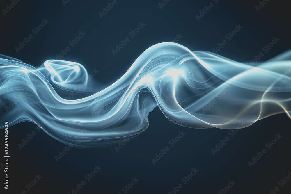 Poster abstract smoke background featuring swirling blue and white smoke patterns creating a dynamic and vi