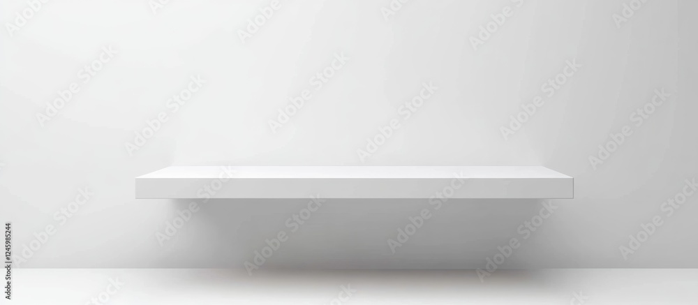 Poster white wooden table on bright background with ample copy space for creative text and design use