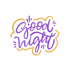 Good Night Inspirational Typography Art for a cheerful and joyous bedtime experience