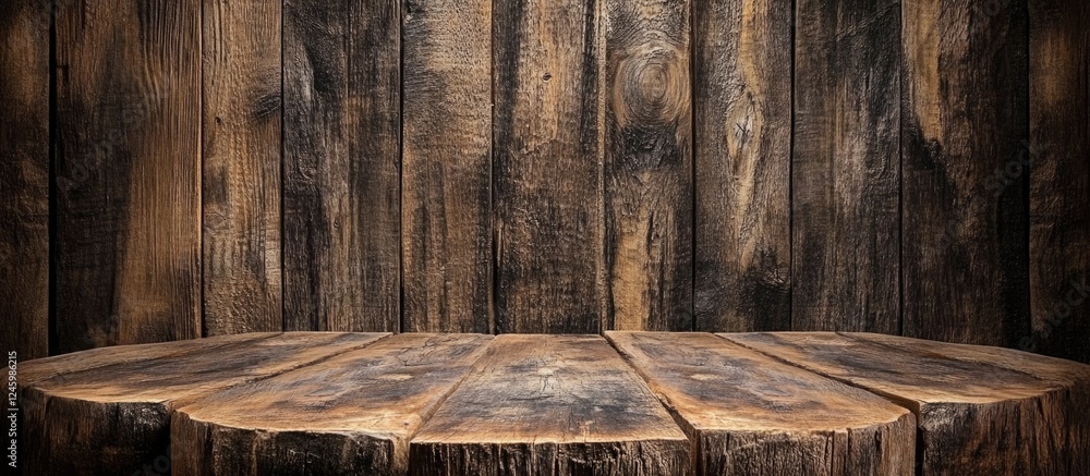 Poster evergreen pine wood timber plank texture background suitable for text overlay and rustic design elem