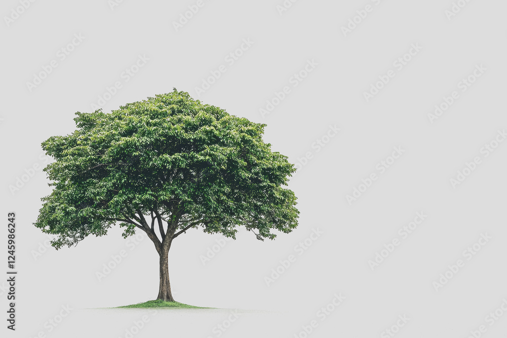 Poster tree with leafless branches against a white background creating a minimalist and serene natural scen