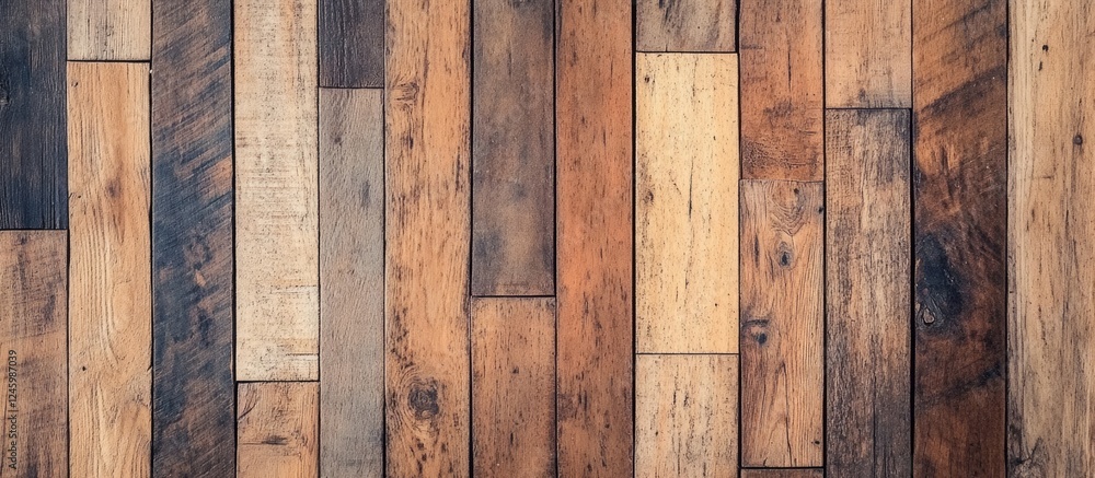 Poster textured brown wooden floor surface with various shades and patterns creating a warm and rustic aest