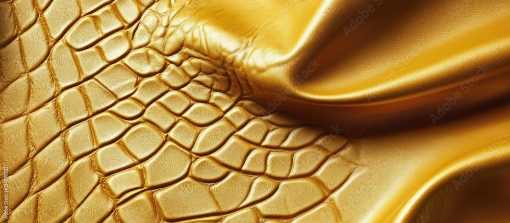 Aufkleber luxurious golden leather texture with crocodile pattern for elegant background and text placement