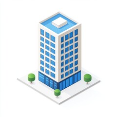 Isometric office building city illustration design