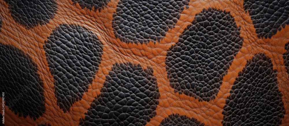Poster genuine giraffe leather texture showcasing intricate patterns with rich colors ideal for design and 
