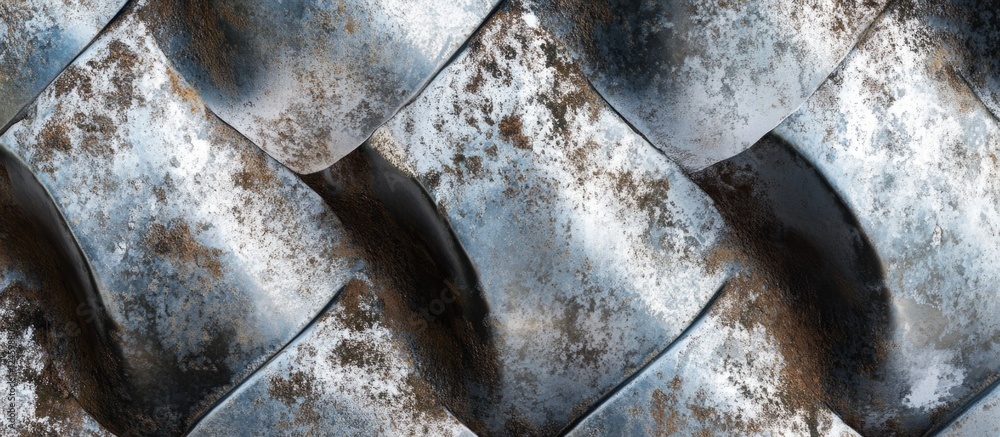 Poster galvanized iron texture with a metallic sheen featuring a wavy pattern suitable for backgrounds and 