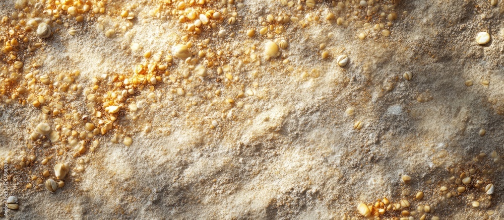 Poster raw buckwheat groats texture background suitable for culinary and health-themed projects showcasing 