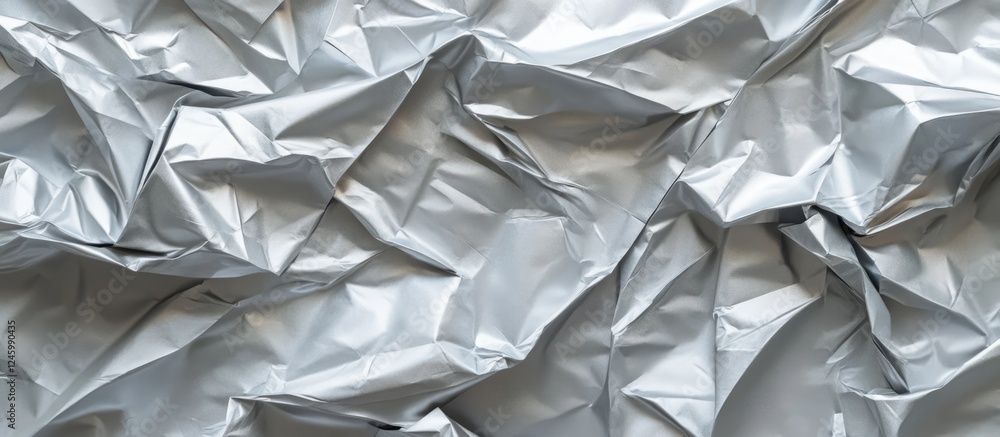 Poster crumpled metallic silver paper texture for design and background applications