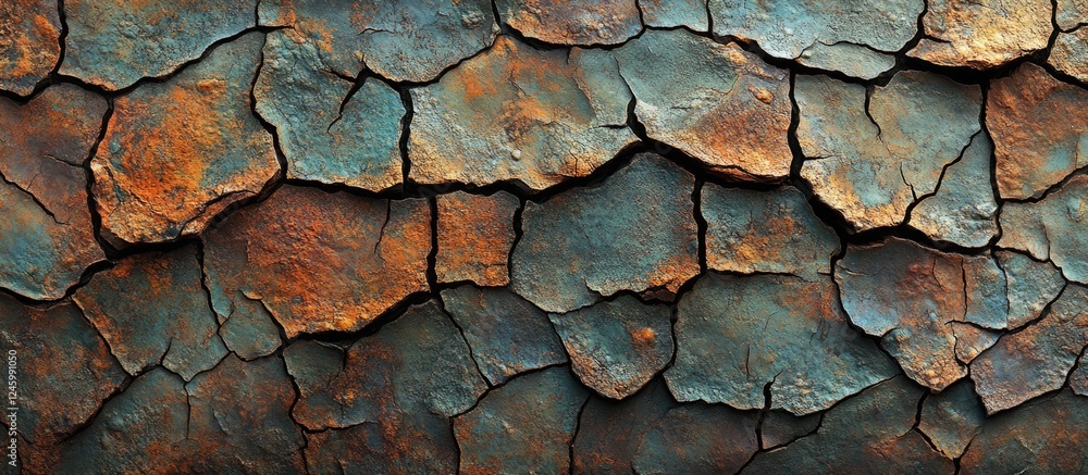 Poster cracked and weathered surface pattern with earthy tones and texture for background or design use