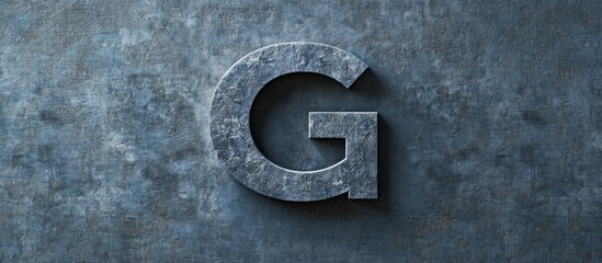 Textured uppercase letter G on a dark metallic background creating an isolated and modern wallpaper design for creative projects.