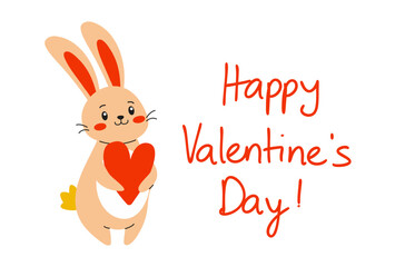 An Adorable Cute Bunny Celebrating Valentines Day with a Joyful and Happy Spirit Together