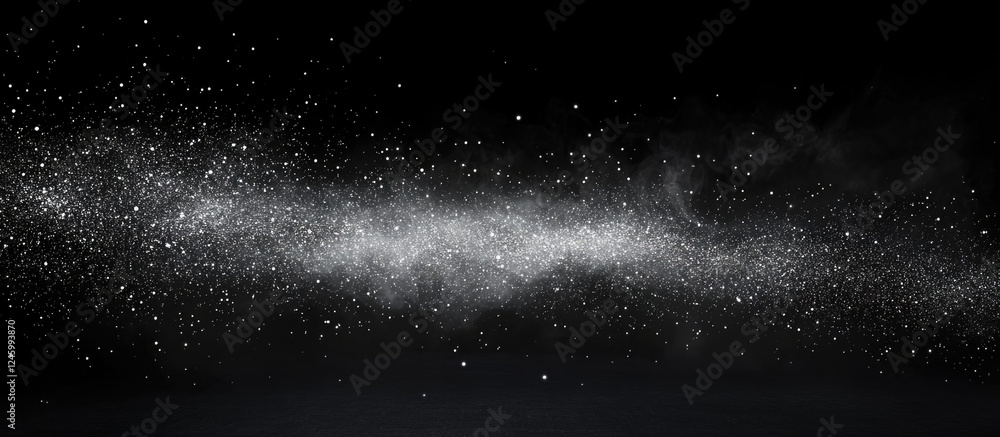 Poster futuristic abstract background with luminous particles and dark space for text highlighting innovati