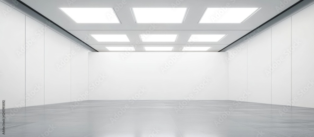 Poster robotic revolution in industry concept with modern empty space for text or images in futuristic whit
