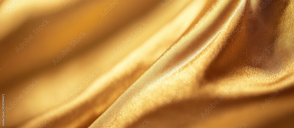 Poster elegant golden silk fabric with soft bokeh background and subtle texture, ideal for text overlay and