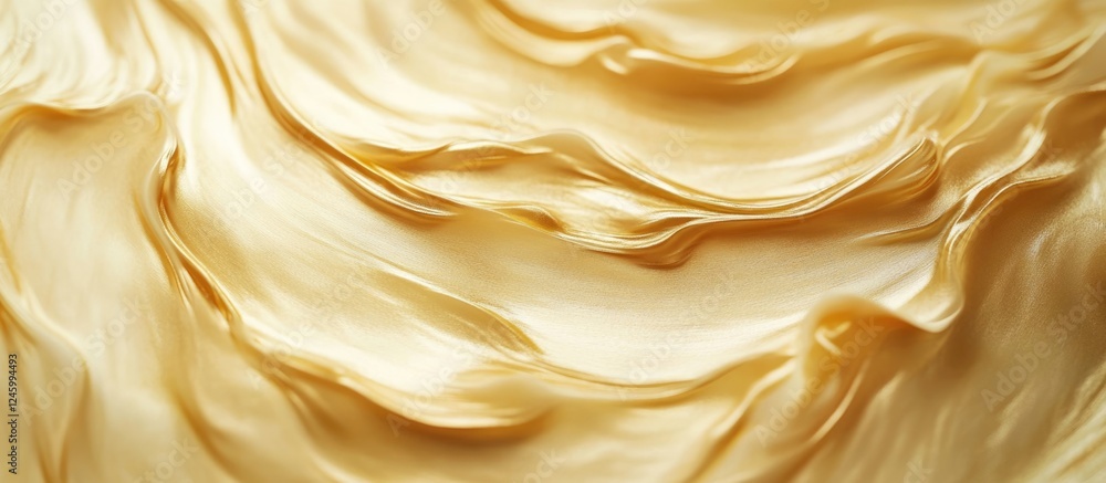 Poster textured golden cream background with soft waves and creases for elegant design or creative projects