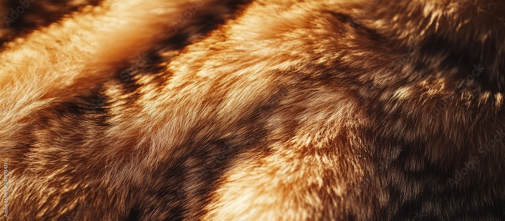Poster fur texture close-up with warm tones and natural patterns for textile and design backgrounds