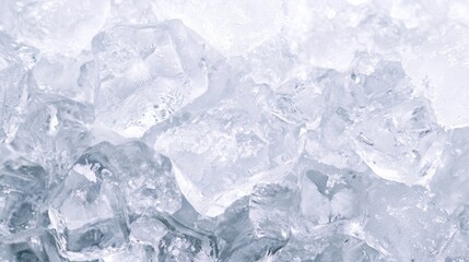 Obraz premium Close-up of ice crystals, background blur, texture, cool refreshment
