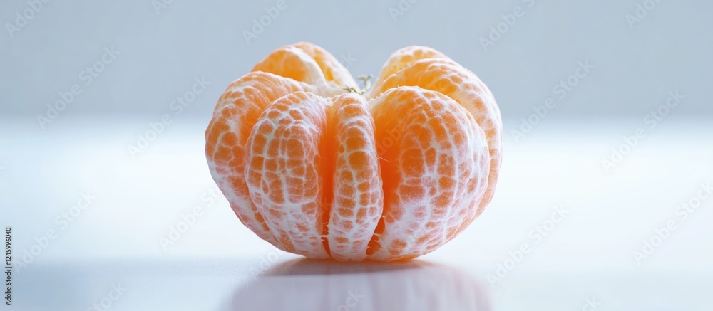 Aufkleber peeled tangerine fruit isolated on a white background showcasing its vibrant color and texture in fu