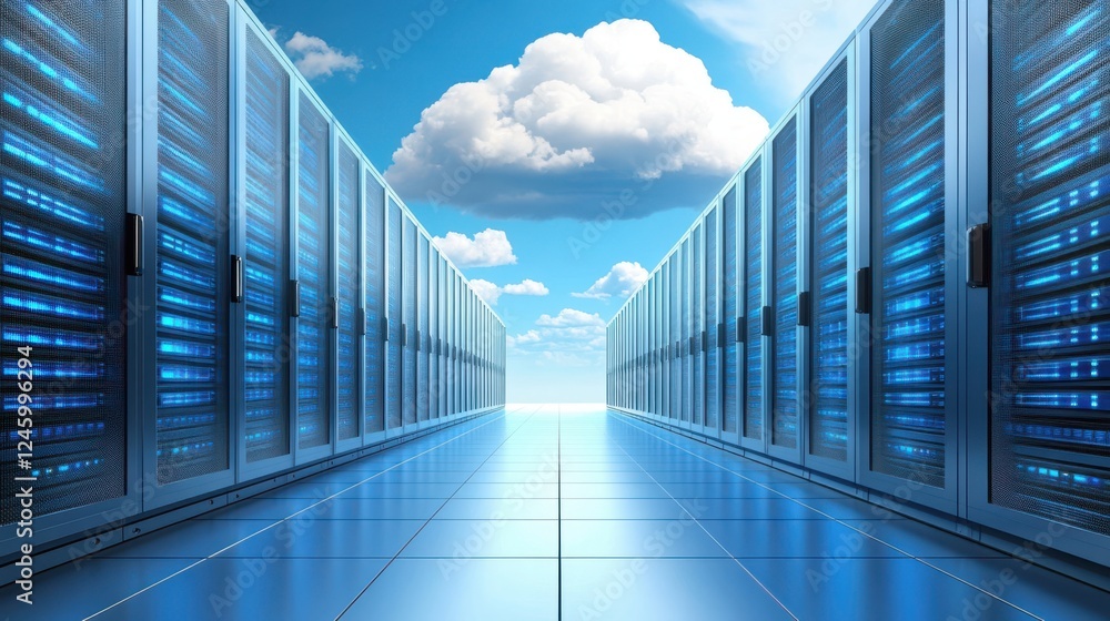 Poster scalable cloud storage systems adapting to future needs on geometric tech storage backdrop