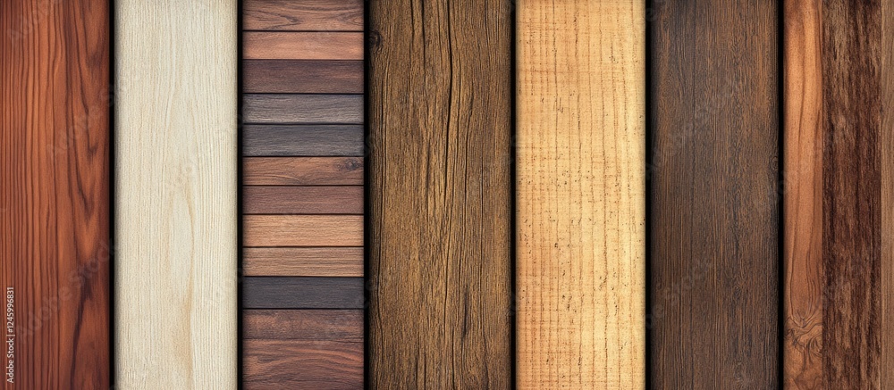 Aufkleber high resolution fake wood print texture featuring eight diverse wood patterns in a visually appealin