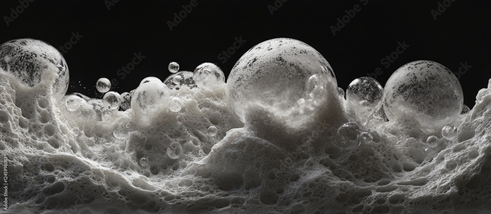 Aufkleber textured foam bubbles on a dark background showcasing detailed patterns and formations ideal for bac