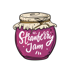 Beautifully Handcrafted Strawberry Jam Jar Illustration Perfect for Any Kitchen Design