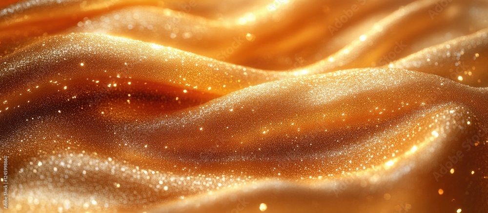 Aufkleber elegant golden fabric texture with shimmering sparkles creating a luxurious and warm background idea