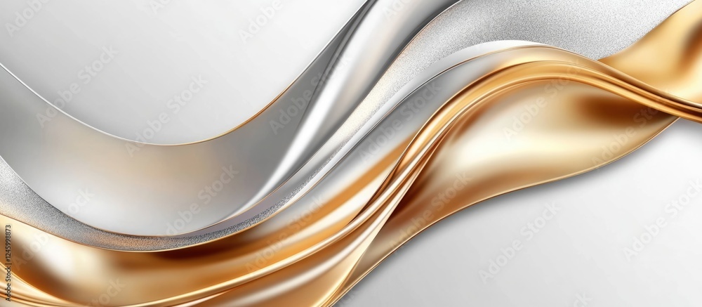 Poster elegant gold and silver corporate identity background with smooth waves and space for custom text or