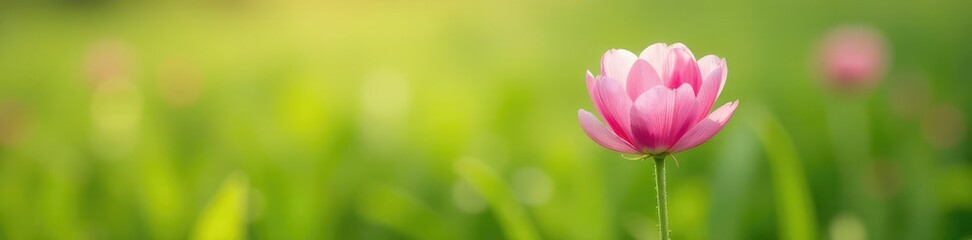 Obraz premium delicate pink meadow pea blooms in a green grassy field, garden, wildflower